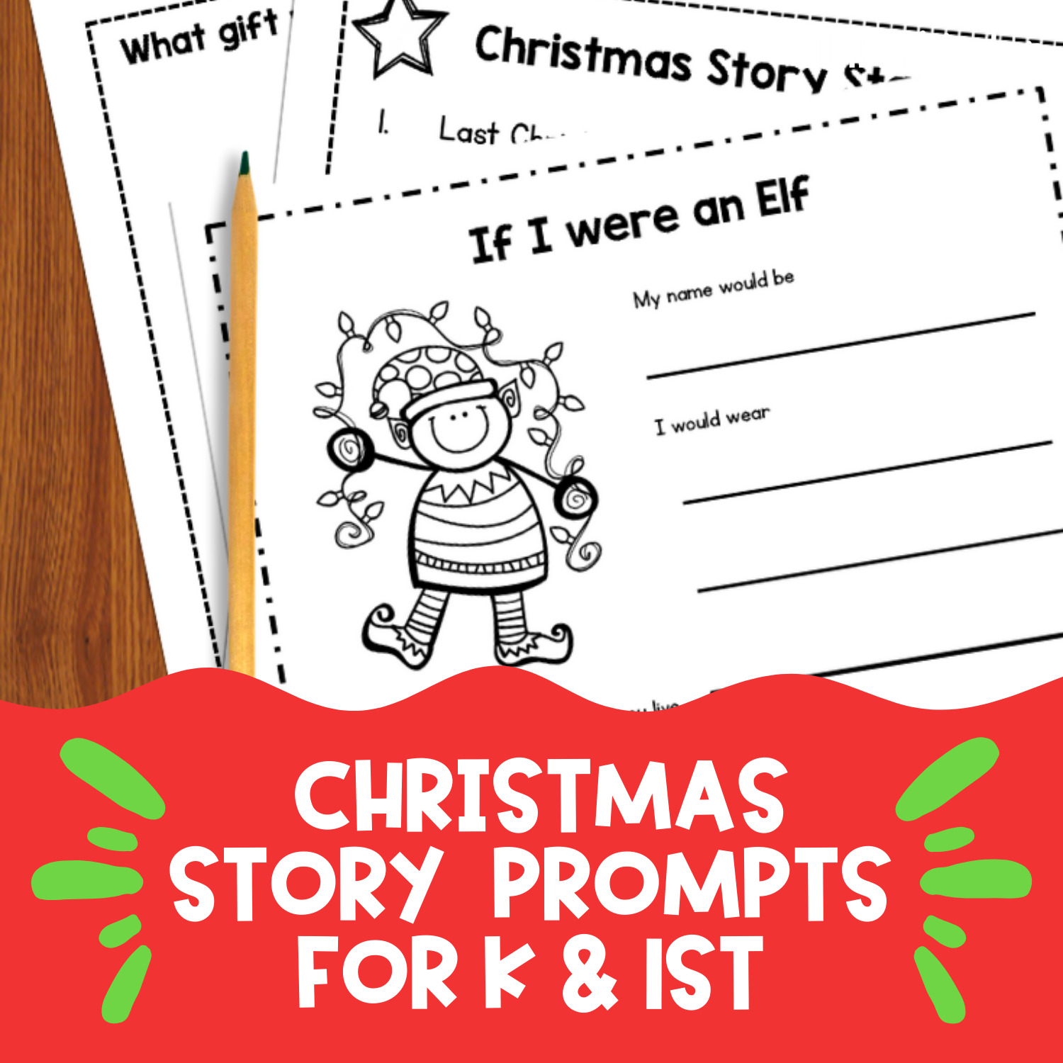 christmas story prompts to get your kinders writing - simply kinder